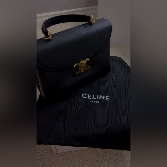 Celine Black Shoulder Bag with Gold Accent - Picture 11 of 11